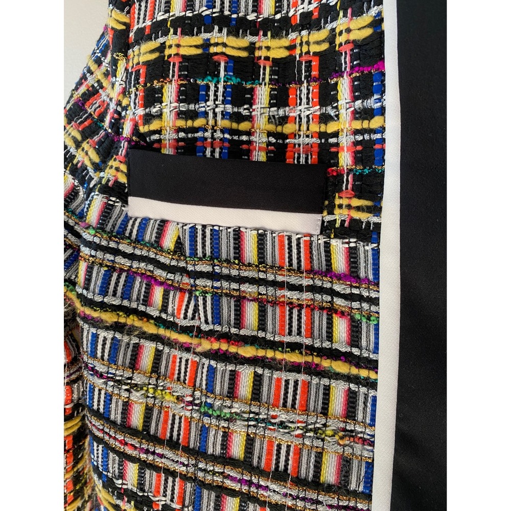 Milly EUC Womens Multi Color Tweed Cropped Jacket Size P (0-2) Boxy Preppy - Picture 4 of 8